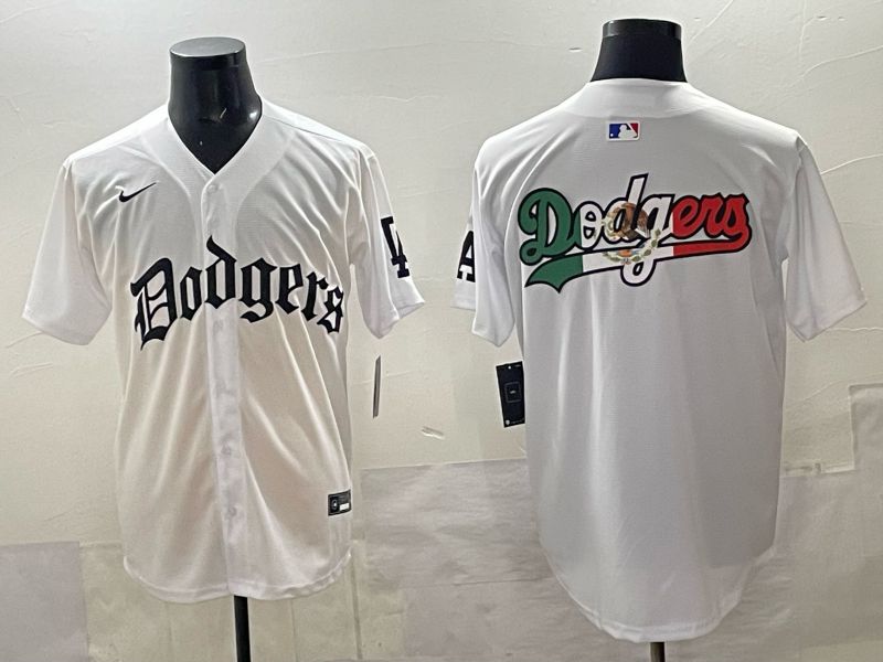 Men 2025 Los Angeles Dodgers Blank White 7th generations Joint Name Nike MLB Jersey style 06